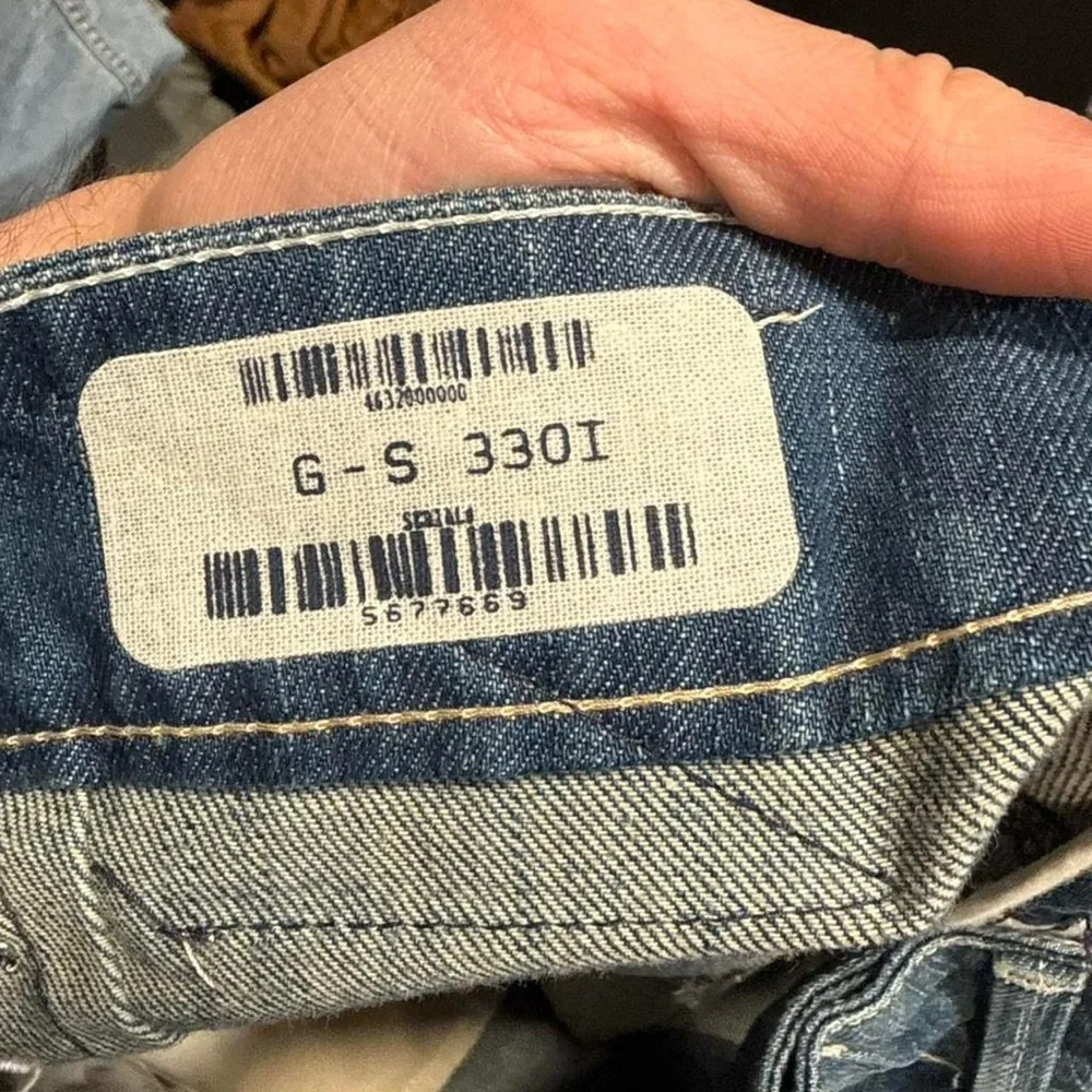 G-Star Raw Bleach Faded High Rise Drop Crotch Tapered Skinny Jeans - Picture 3 of 4